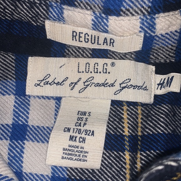 H&M Plaid Flannel Button Up Shirt - Picture 3 of 6